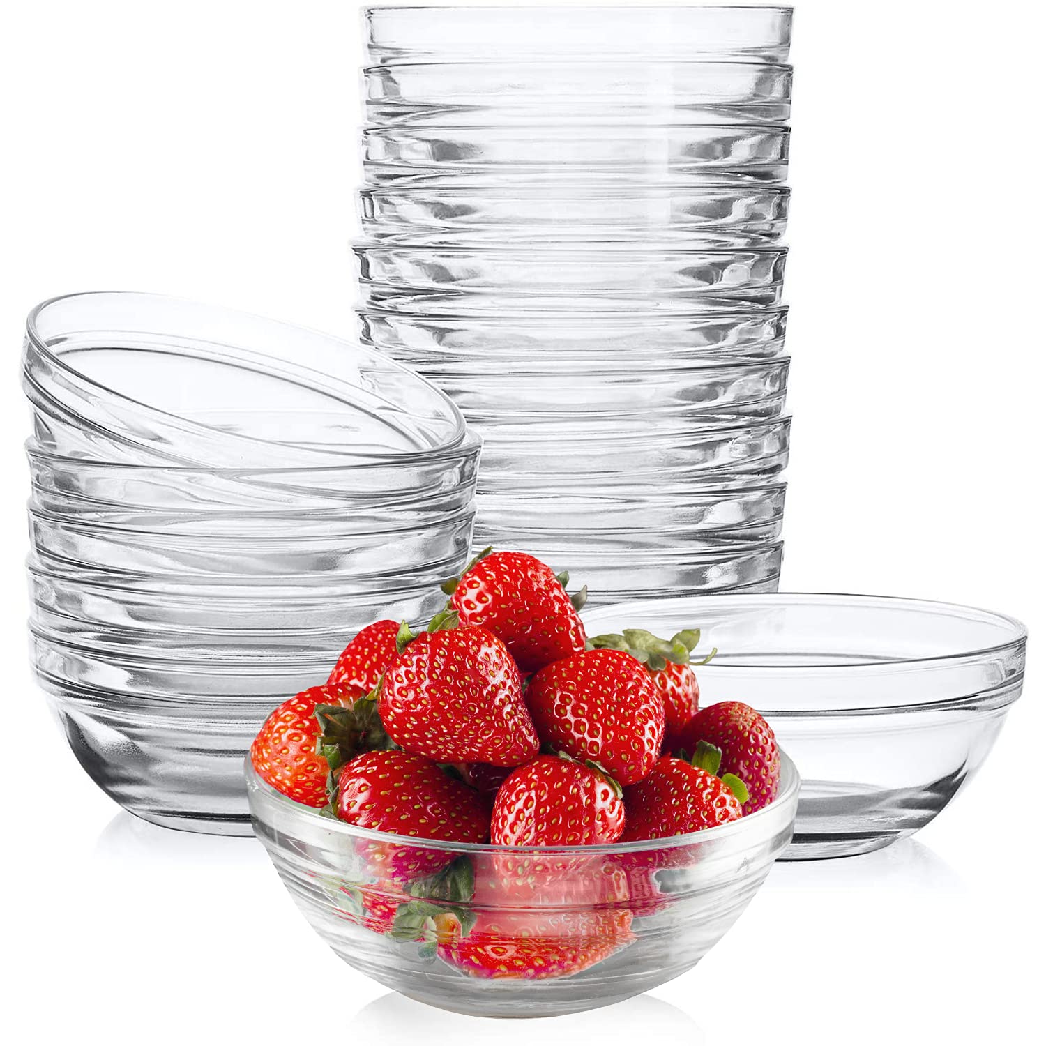 Osnell USA 35 Inch Mini Meal Prep Bowls - Glass Ramekins Bowls Stackable  Clear Serving Bowls Bowl For Salad, Dessert, Dips, Nut Candy Di