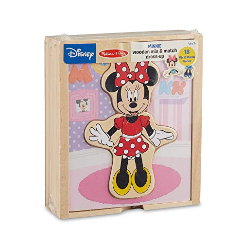 Melissa & Doug Disney Minnie Mouse Mix And Match Dress-Up Wooden Play Set (18 Pcs)