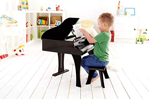 Hape Happy Grand Piano Toddler Wooden Musical Instrument, Black