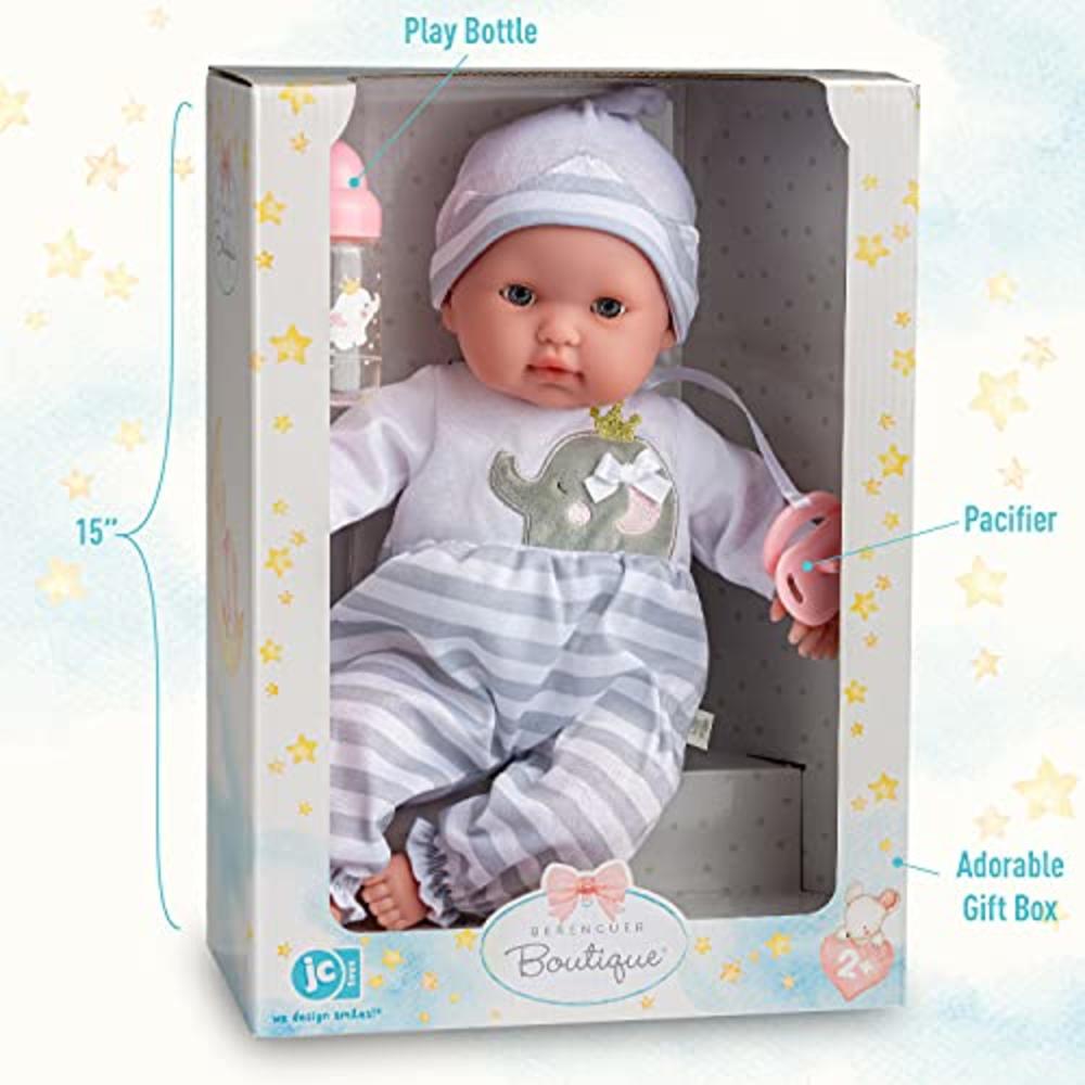 Jc Toys Berenguer Boutique 15 Soft Body Baby Doll - Open/Close Eyes- Perfect For Children 2+ Designed By Berenguer, Purple, 300