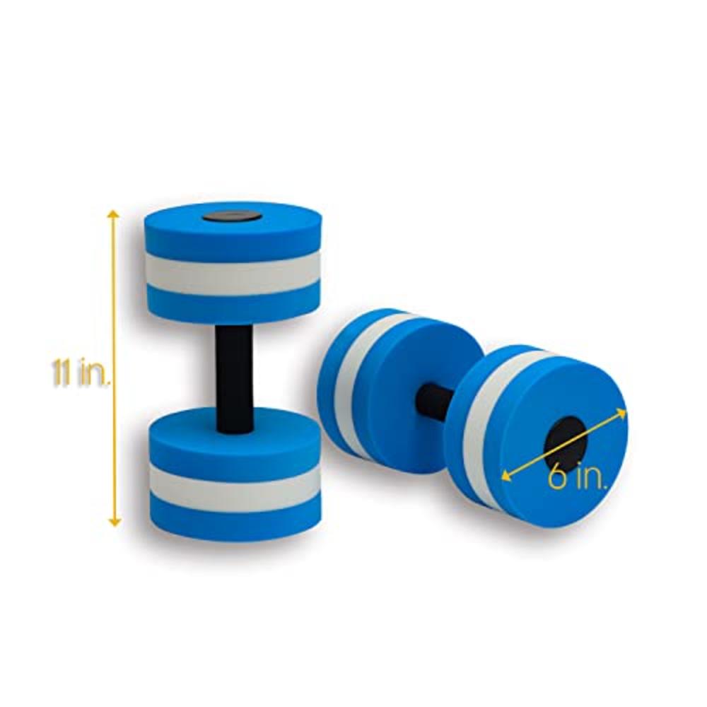 Trademark Innovations Aquatic Exercise Dumbells - Set Of 2 - For Water Aerobics, Blue (Barbls-Wtr)