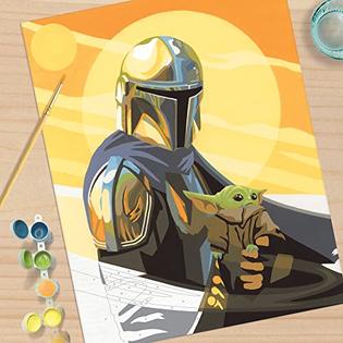 Dimensions Paintworks The Mandalorian Star Wars Paint By Number Kit For  Adults And Kids, Finished Project