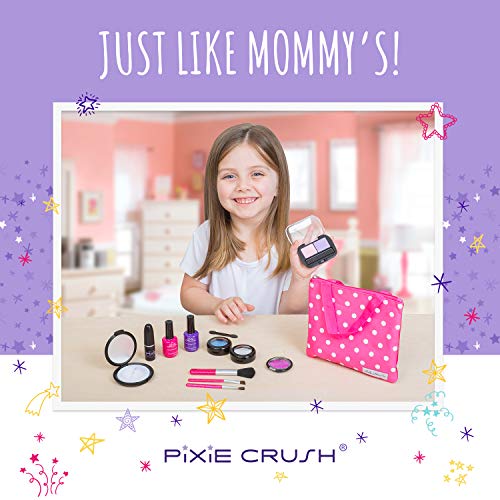 Pixiecrush Pretend Play Makeup Kit. Designer Girls Beauty Basics 12 Piece Polka Dot Handbag Set