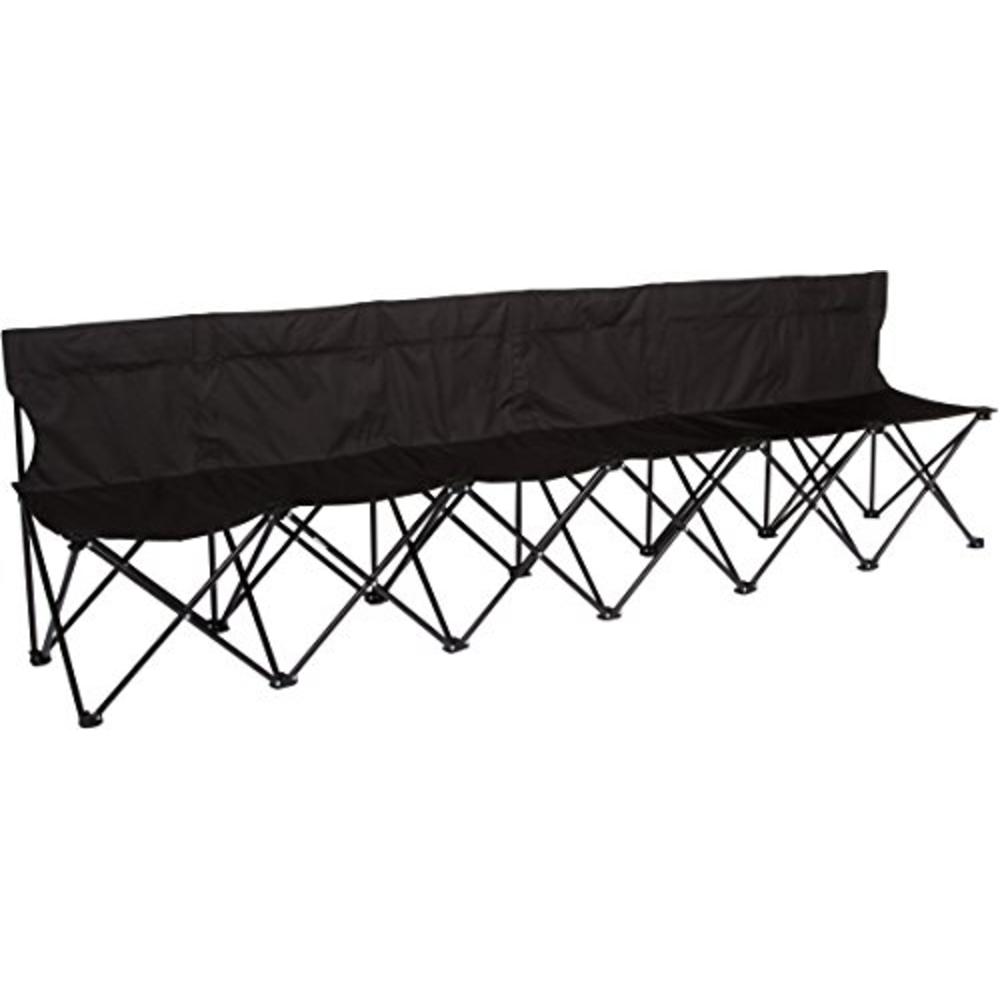Trademark Innovation Portable 6-Seater Folding Team Sports Sideline Bench With Back By Trademark Innovations (Black)