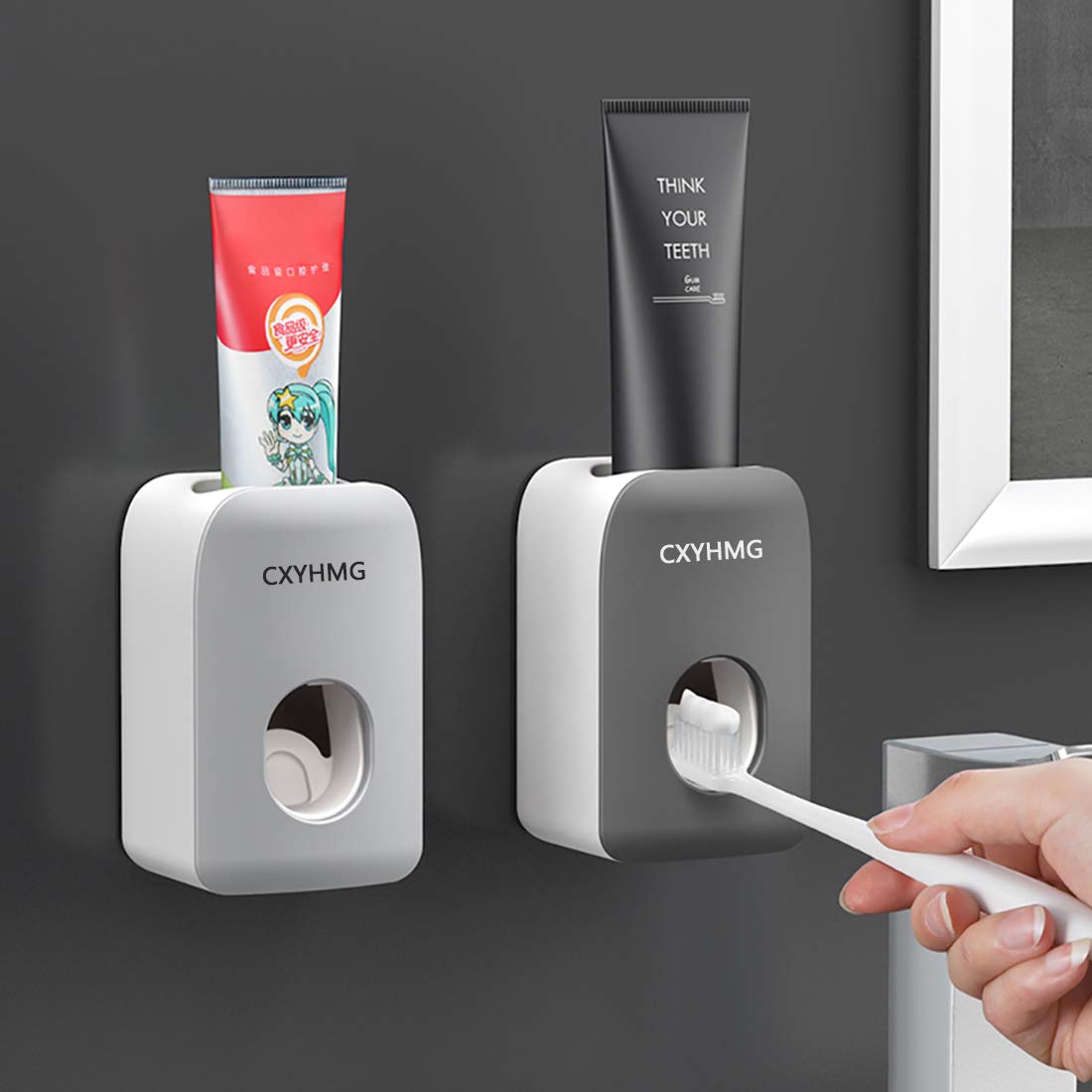 CXYHMG Toothpaste Dispenser, 2 Pcs Automatic Toothpaste Squeezer Dispenser For Kids & Family Shower, Is Wall Mount Bathroom Accessories