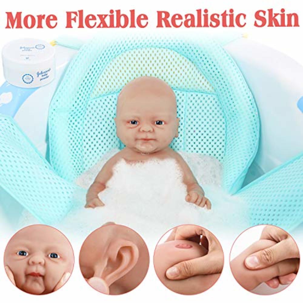 Vollence 14 Inch Full Body Silicone Baby Dolls,Not Vinyl Dolls,Realistic Real Baby Doll, Lifelike Alive Baby Doll - Girl