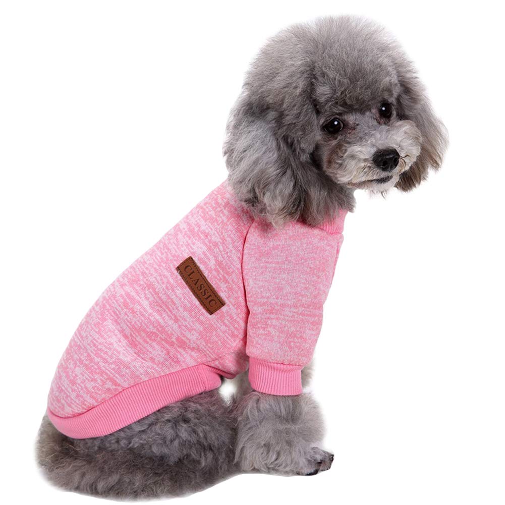 Chborless Pet Dog Sweater Warm Dog Pajamas Soft Cat Sweater Puppy Clothes Small Dogs Sweater Winter Doggie Sweatshirt (Xl, Pink)
