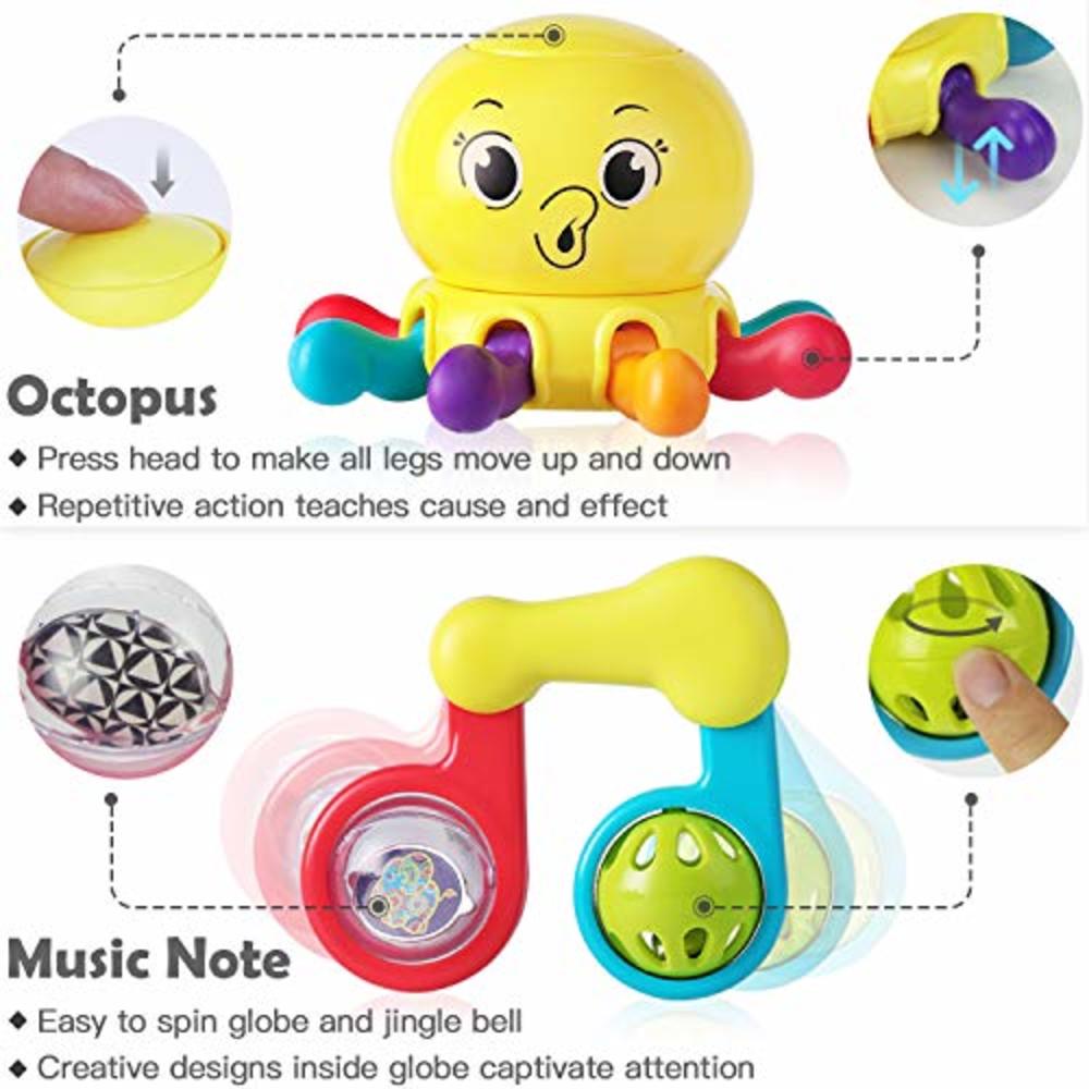 Iplay, Ilearn 10Pcs Baby Rattle Toys, Infant Shaker, Teether, Grab And Spin Rattles, Musical Toy Set, Early Educational, Newborn