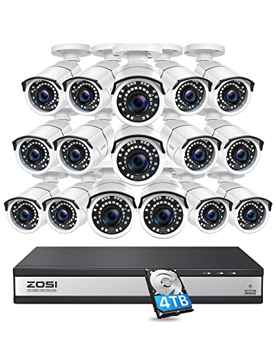 Zosi H.265+ 16 Channel Security Camera System 1080P,16 Channel Dvr With Hard Drive 4Tb And 16 X 1080P Surveillance Cctv Camera O