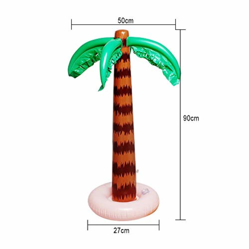 Aniann Inflatable Palm Tree Decoration, 2 Pack Jumbo Coconut Trees Beach Backdrop Favor Tropical Blow Up Hawaiian Summer Party Decor Fo