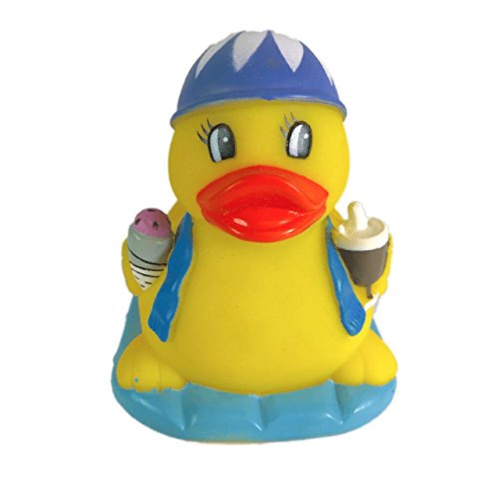 Ducky City 3 Pool Party Rubber Duck [Floats Upright] - Baby Safe Bathtub Bathing Toy