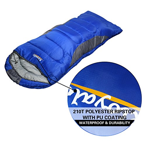 Rioyalo 0 Degree Winter Sleeping Bags For Adults Camping (350Gsm) -Temp Range (5F – 32F) Portable Waterproof Compression Sack- Camping S