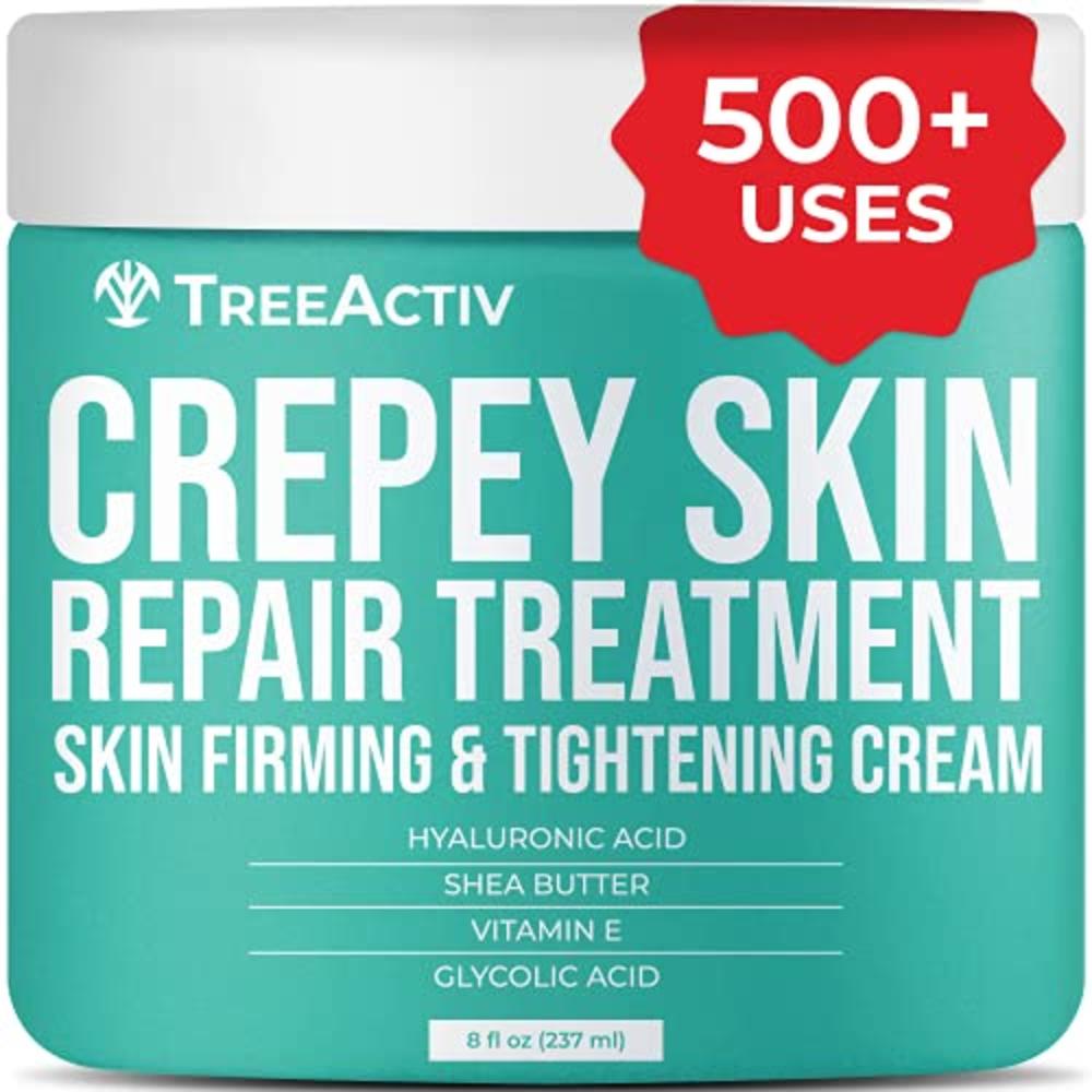 Treeactiv Crepey Skin Repair Treatment | Hyaluronic Acid Skin Firming & Tightening Lotion For Sagging Neck, Arms, Chest, & Legs 