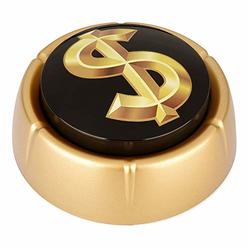 The Monocle Breakers Cash Register Sound Button | Makes Extra Loud Cha-Ching Money Noise | Shiny Gold Color Bling Base | Funny Easy Dollar Sign Gift 
