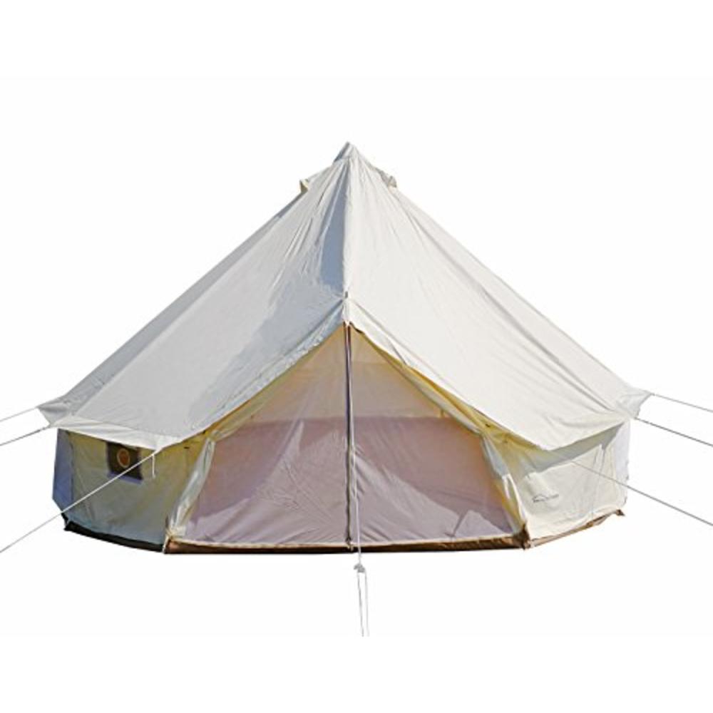Danchel Outdoor 4 Season Oxford Glamping Tent, Waterproof Yurt Tent Bell Tent For Camping White 5M=16.4Ft