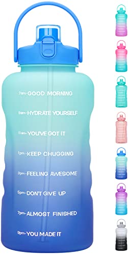 Hydropal Water Bottle With Straw, 128Oz Bpa Free Leak-Proof Water Bottle With Times To Drink Perfect For Fitness Gym Camping Outdoor Spor