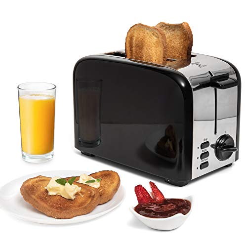 Moss & Stone 2 Slice Toaster, 15In Extra-Wide Slot Toaster For Bagel & Defrost With 5 Shade Settings, Bread Toaster 2 Slice With Removable Cr
