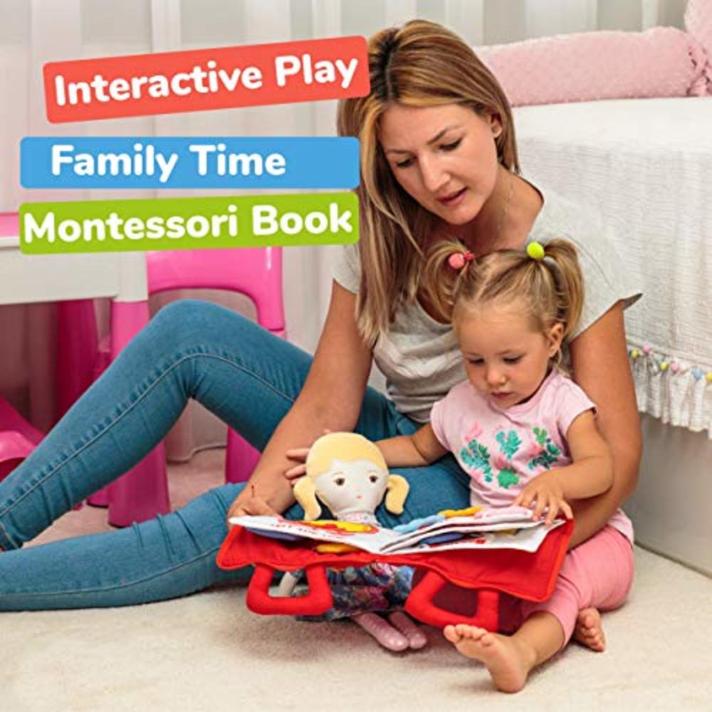 Democa Quiet Book For Toddlers - Montessori Basic Skills Activity Toys – Preschool Learning Soft Travel Toy & Sensory Educationa