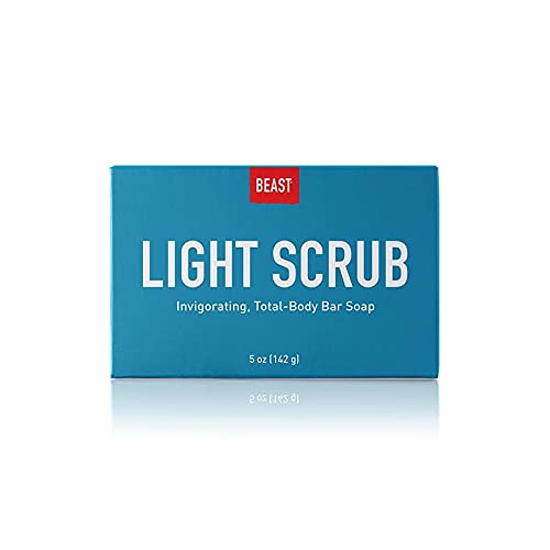 Tame the Beast Beast Light Scrub Bar Soap, Naturally Exfoliating Scrubbing Soap, Beast Blue Scent Smells Amazing, 5Oz