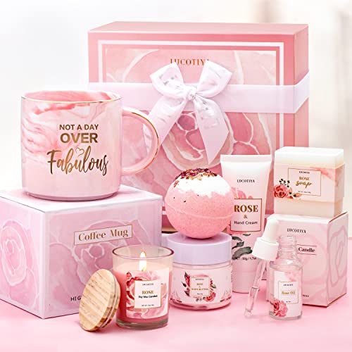 LUCOTIYA Birthday Gifts For Women Best Relaxing Spa Gifts Baskets Box For Her Wife Mom Best Friend Mother Grandma Bday Bath And Body Kit 