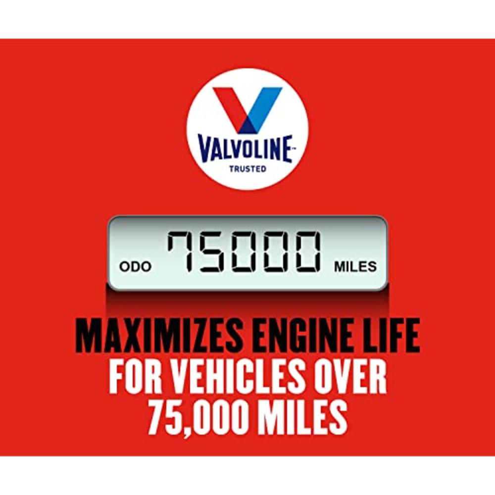 Valvoline High Mileage With Maxlife Technology Sae 5W-20 Synthetic Blend Motor Oil 1 Qt, Case Of 6 (Packaging May Vary)