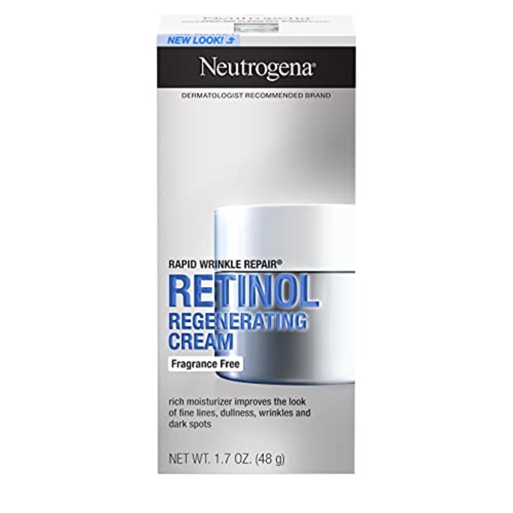 Neutrogena Rapid Wrinkle Repair Hyaluronic Acid Retinol Cream, Anti Wrinkle Cream, Face Moisturizer, Neck Cream & Dark Spot Remo