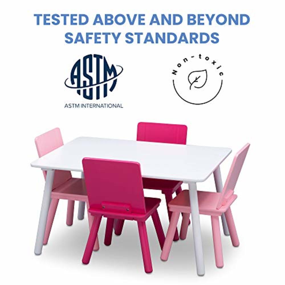 Delta Children Kids Table And Chair Set (4 Chairs Included) - Ideal For Arts & Crafts, Snack Time, Homeschooling, Homework & Mor