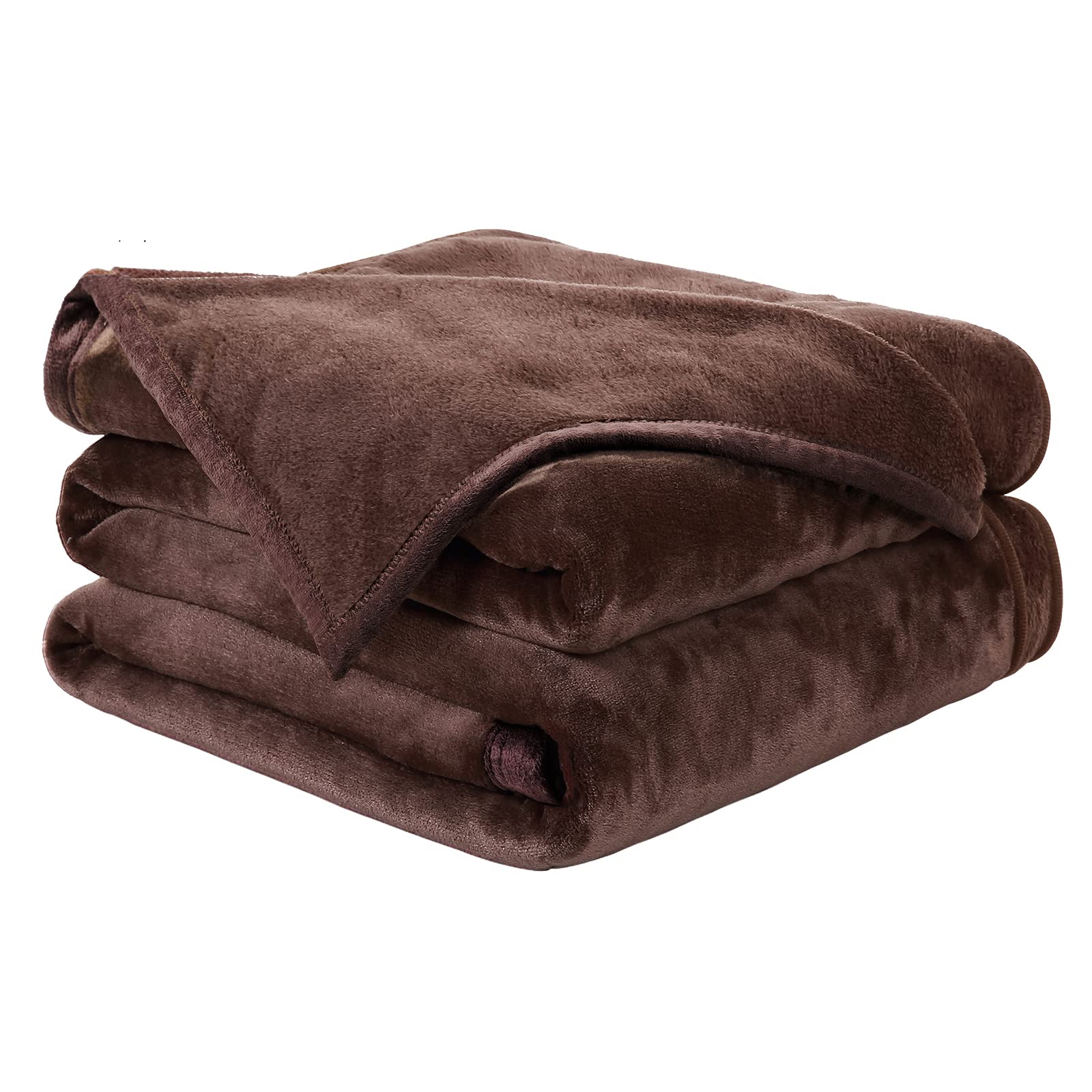 EASELAND Easeland Soft Queen Size Blanket Warm Fuzzy Microplush Lightweight Thermal  Fleece Blankets For Couch Bed Sofa,90X90 Inches,Choco
