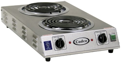 Cadco Cdr-2Tfb Space Saver Double 220-Volt Hot Plate, Stainless Steel