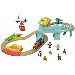 Thomas & Friends Wood Big World Adventures Set With Train Engine, Figures, A Vehicle And Accessories