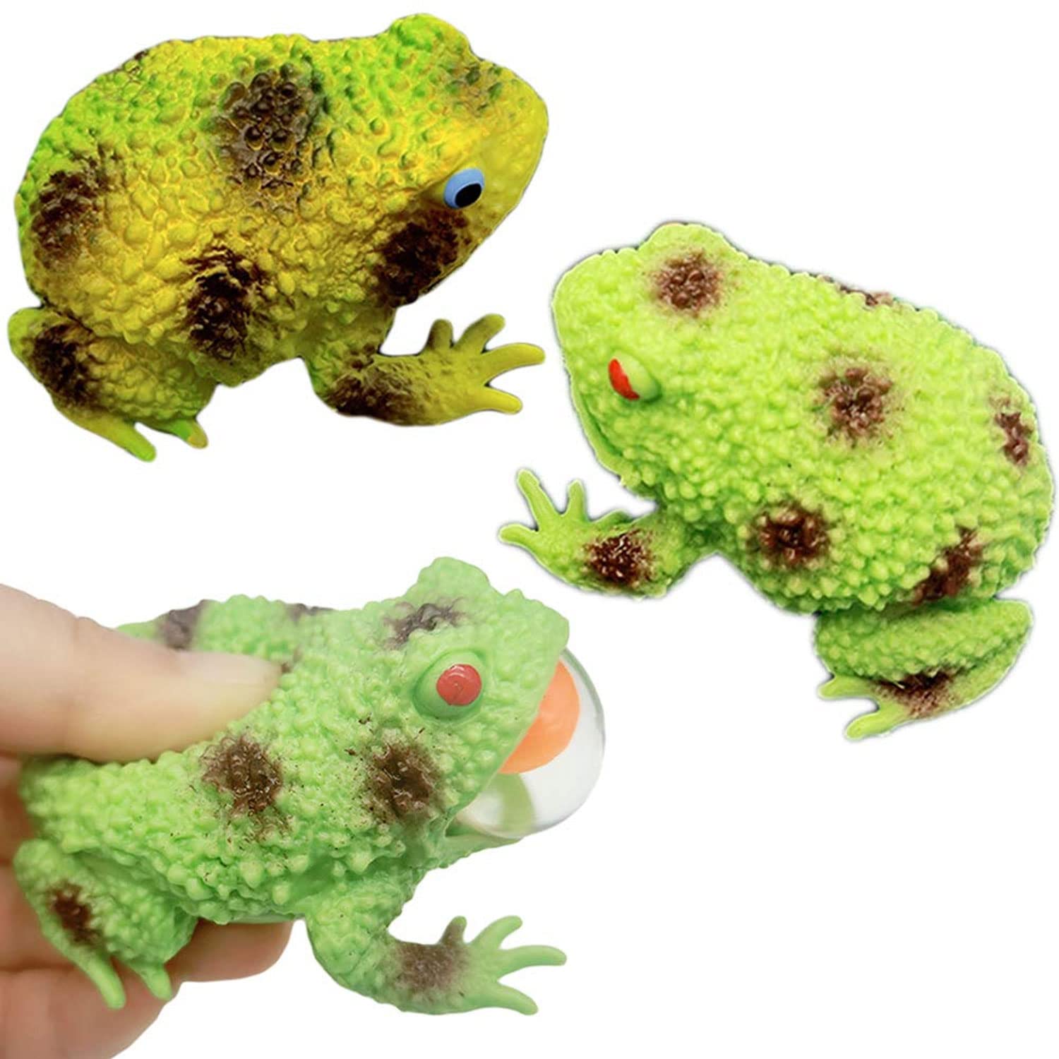 ANAKTB Squeeze Toys Stress Relief 3 Pcs Fidget Frog Balls