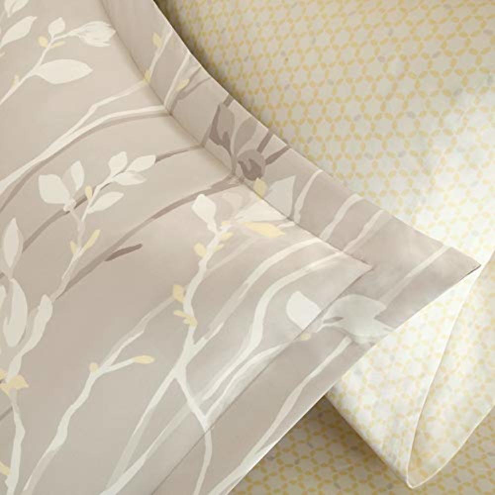 Madison Park Essentials Cozy Bed In A Bag Comforter With Complete Cotton Sheet Set - Trendy Floral Design, All Season Cover, Dec