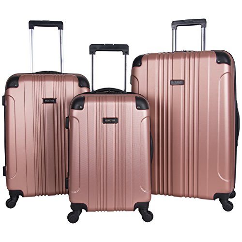 Kenneth Cole Reaction Out Of Bounds Luggage Collection Lightweight Durable Hardside 4-Wheel Spinner Travel Suitcase Bags, Rose G