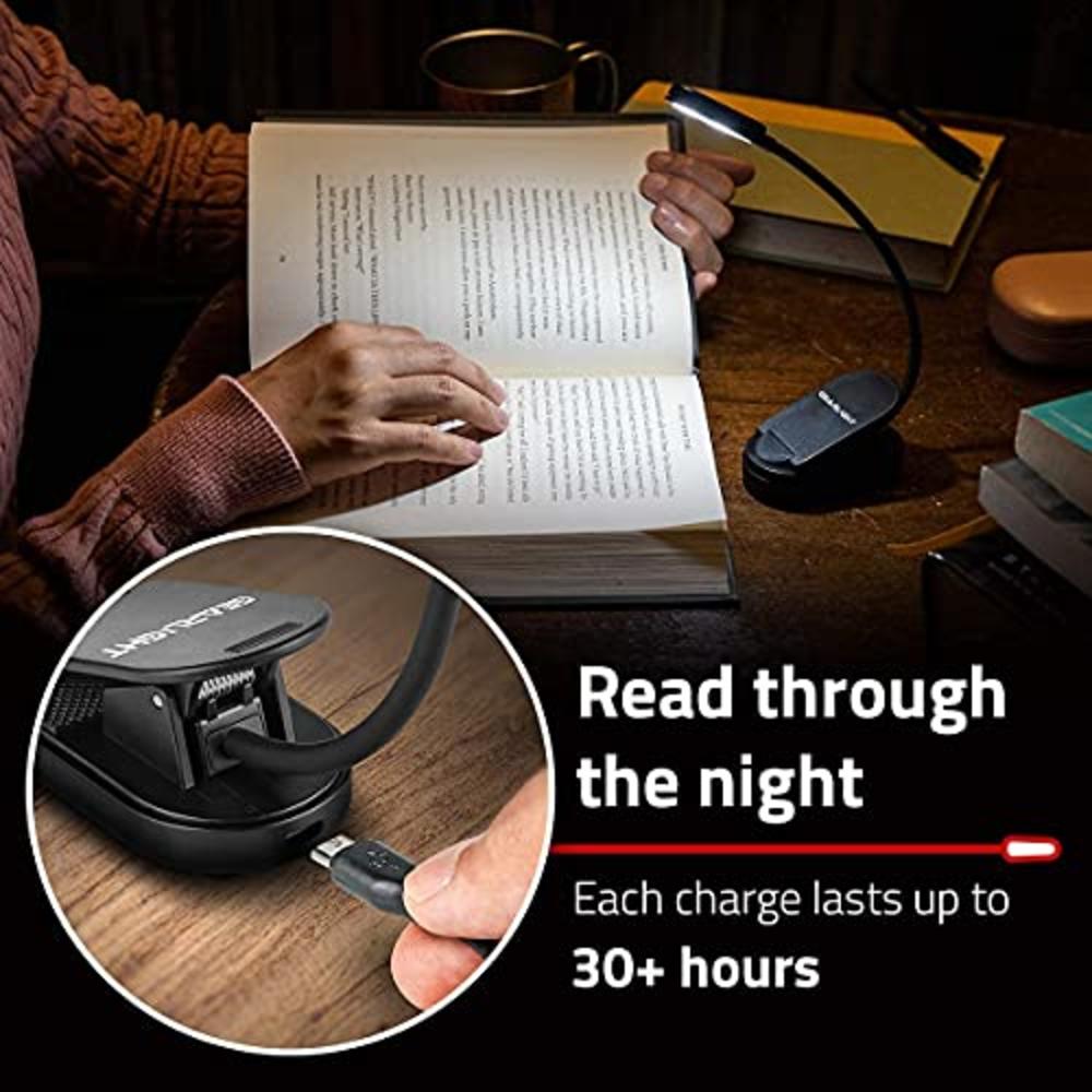 Gearlight Niteowl Book Light For Reading In Bed - 2 Small, Rechargeable Led Clip On Lights With 3 Lamp Modes And 360-Degree Adju