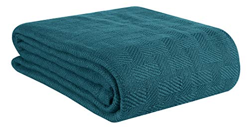 Glamburg 100% Cotton Bed Blanket, Breathable Bed Blanket King Size, Cotton  Thermal Blankets King Size - Perfect For Layering Any