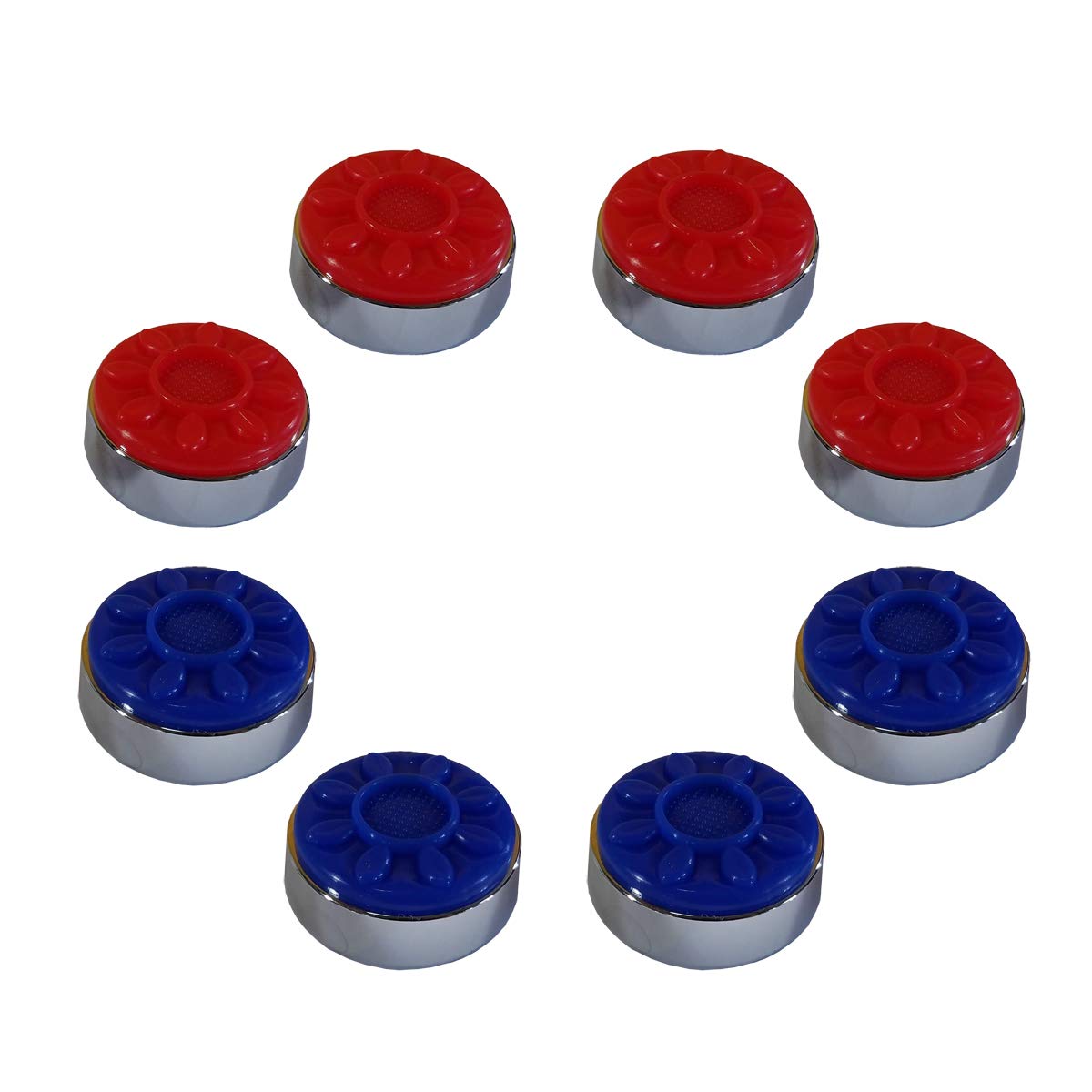 Game Room Guys Premium Chrome-Plated Steel Indoor Shuffleboard Pucks - Set Of 8 (2-516 58Mm Blue & Red)