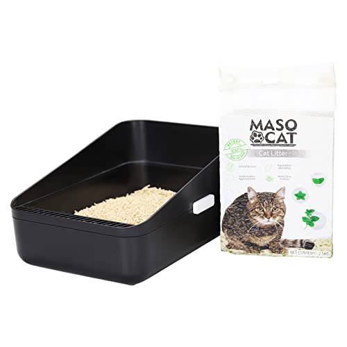 Sfozstra Open Litter Box,Prevent Sand Leakage, Durable High Side Sifting Litter Box For Small Cats ,Secure And Odor Litter Box, 