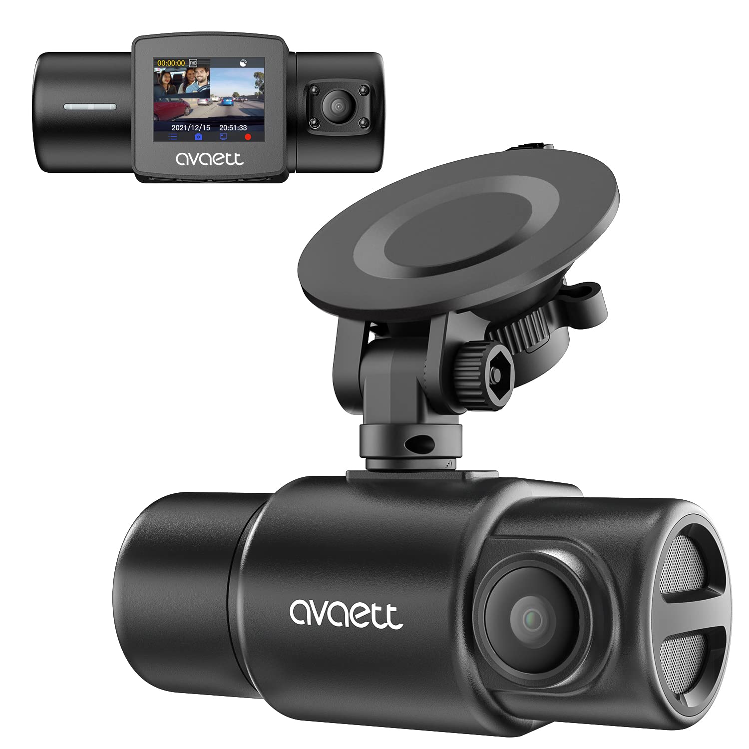 Avaett Dual 1080P Dash Cam Built In Wifi Gps Front And Inside Dashcams For Cars With Infrared Night Vision Smart Dash Camera With Sony 