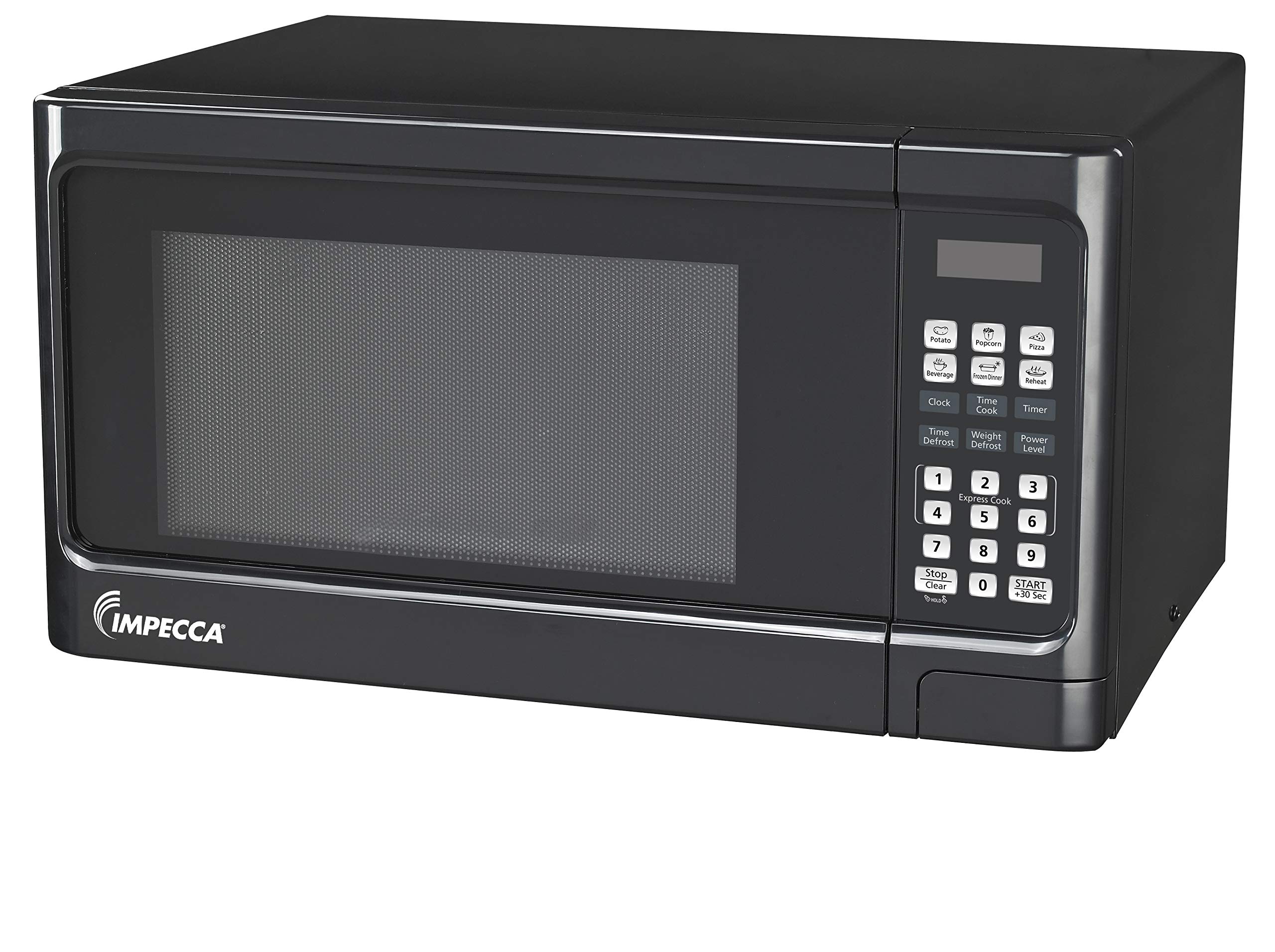 Impecca Countertop Microwave Oven 11 Cubic Feet, 1000 Watts With 10 Power Levels And Led Digital Display, Black
