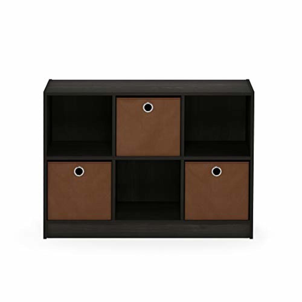 Furinno 99940 Ex/Br 3X2 Bookcase Storage With Bins, Espresso/Brown