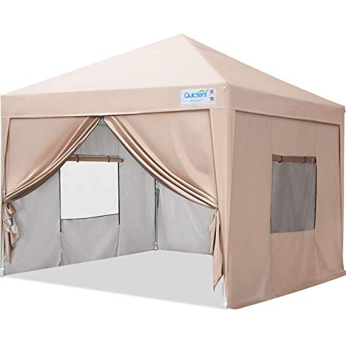 Quictent Privacy 8X8 Ez Pop Up Canopy Tent Enclosed Instant Canopy Shelter Portable With Sidewalls And Mesh Windows Waterproof (