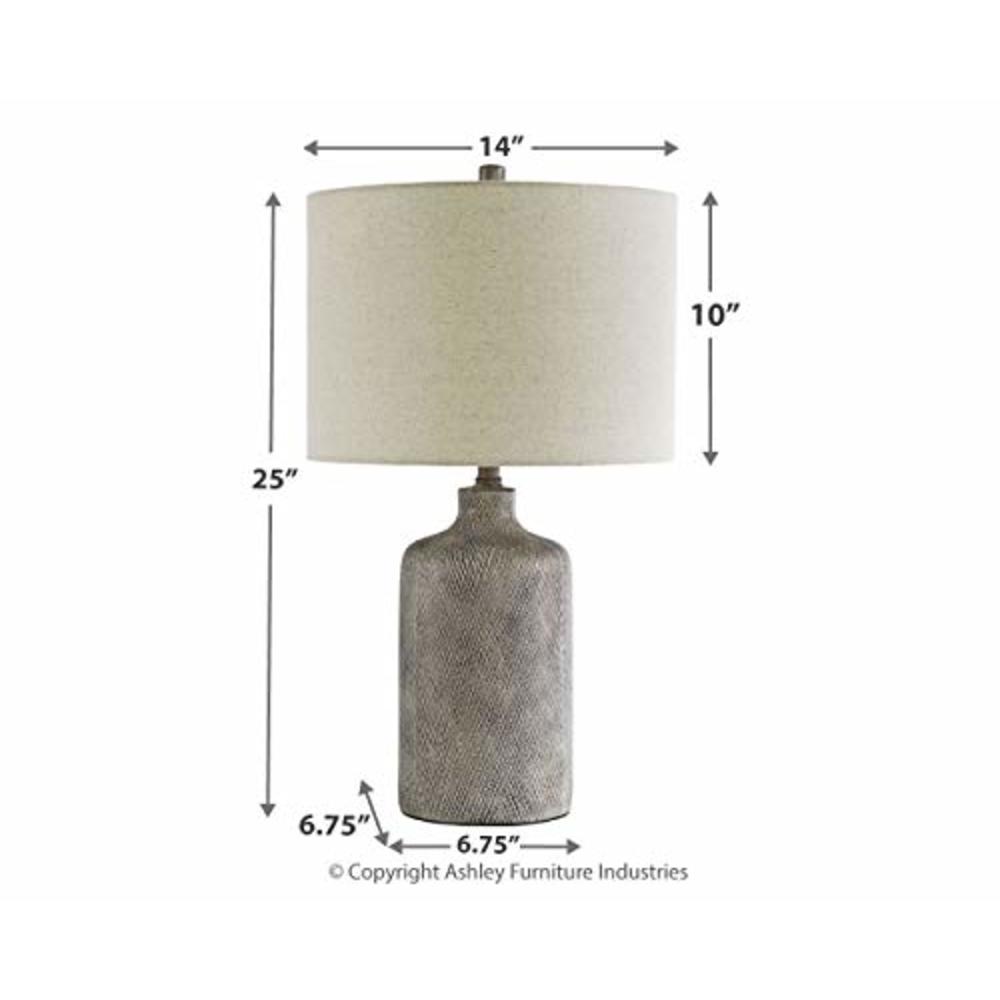 Signature Design By Ashley Linus Modern Ceramic Table Lamp, 25, Natural Stone Finish