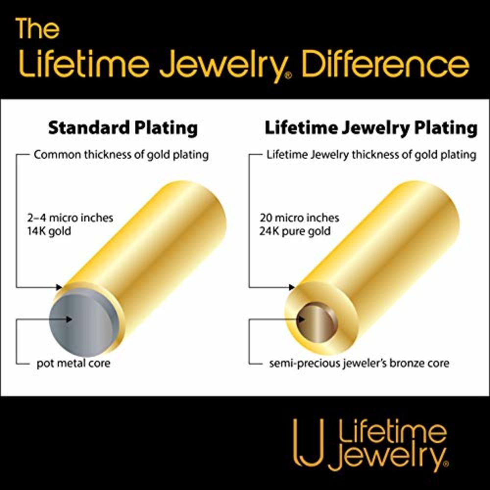 Lifetime Jewelry 6Mm Stud Earrings 24K Gold Plated With Hypoallergenic Surgical Steel Posts - Safe For Sensitive Ears - Women Or