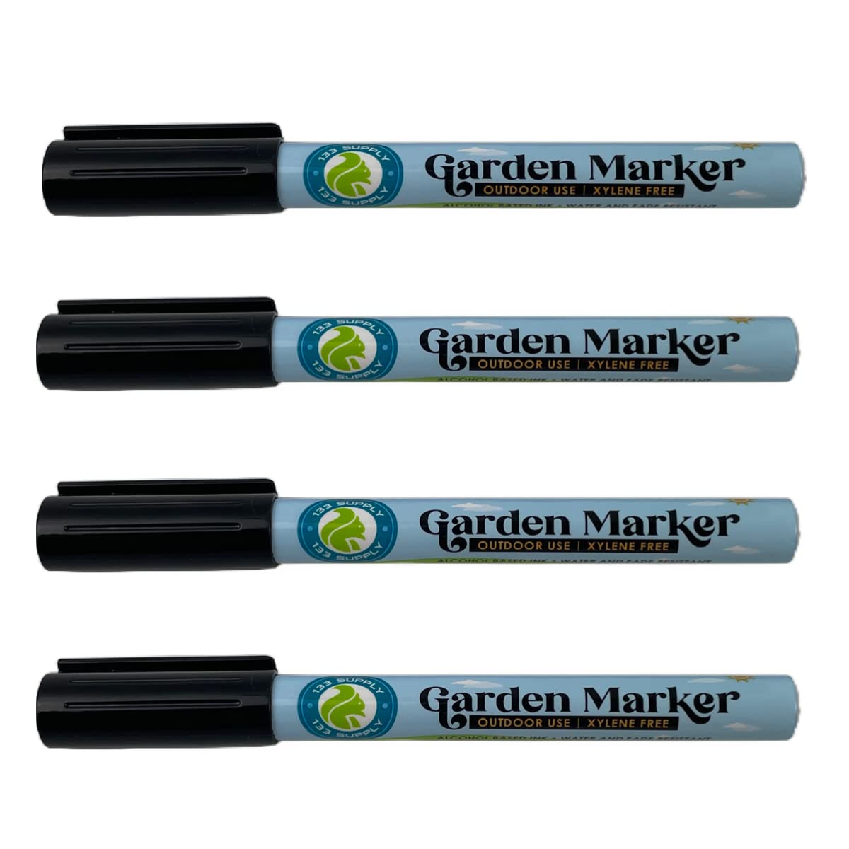 133 Supply - 4 Pack Garden Marker Pen Permanent Markers Black (Uv Fade Resistant Marker Pens For Plant Markers Garden Markers Wa