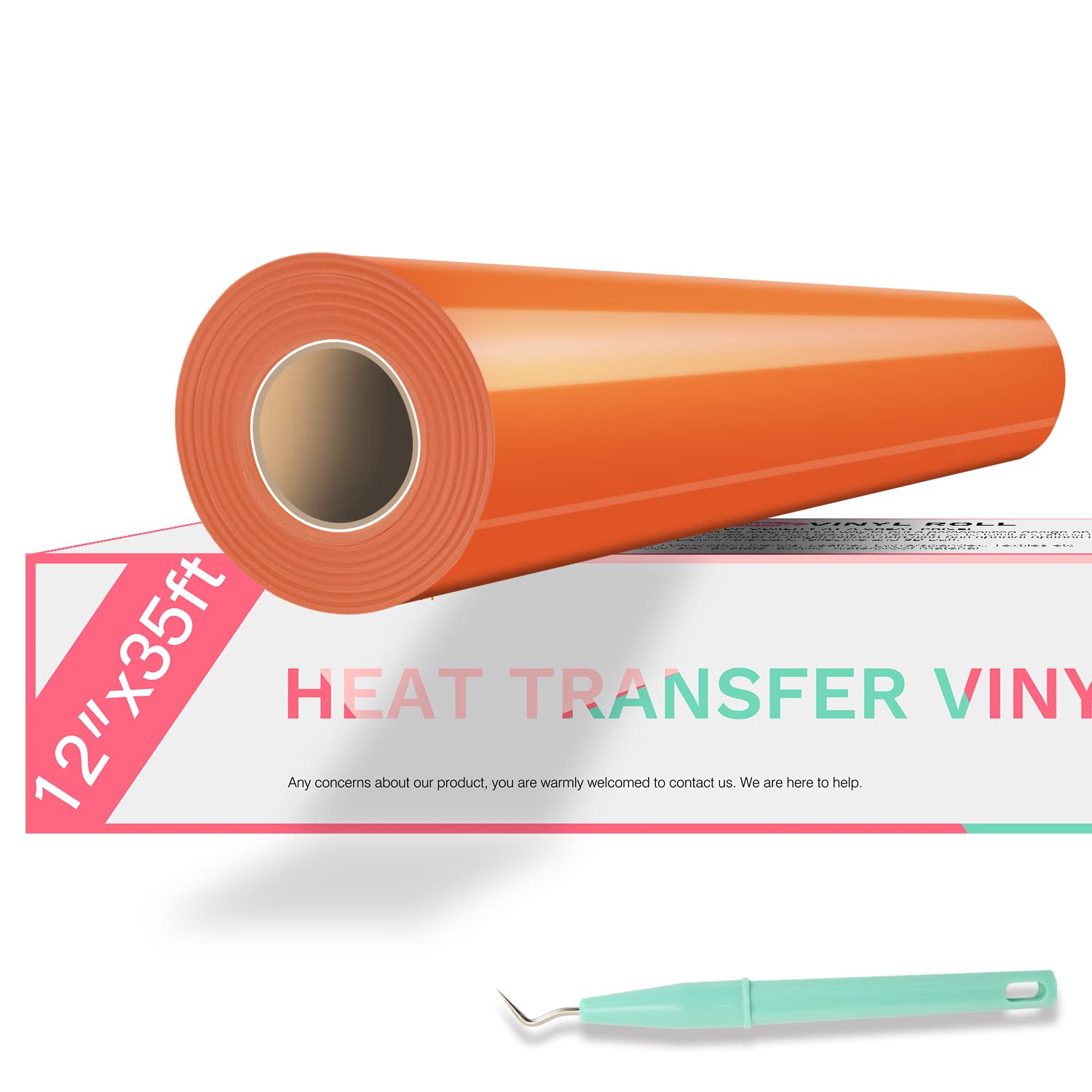 HTVRONT Htvront Htv Vinyl Rolls Heat Transfer Vinyl - 12 X 35Ft Orange Htv  Vinyl For Shirts, Iron On Vinyl For Cricut & Cameo - Easy To