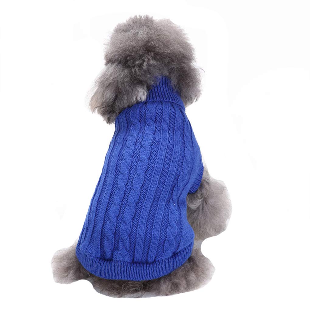Chborchicen Small Dog Sweaters Knitted Pet Cat Sweater Warm Dog Sweatshirt Dog Winter Clothes Kitten Puppy Sweater (Large,Dark B