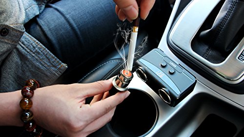 LIHAN Car Charger Adapter, 2 Socket Cigarette Lighter Splitter, Dual Usb Port With 12V,24V Voltage Display Compatible With Iphone,Ipad