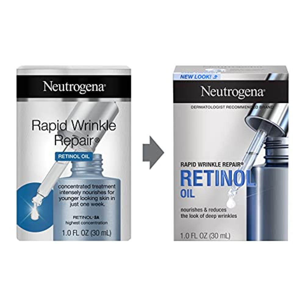 Neutrogena Rapid Wrinkle Repair Face Oil Retinol Serum, Lightweight Anti Wrinkle Serum For Face, Dark Spot Remover For Face, Dee