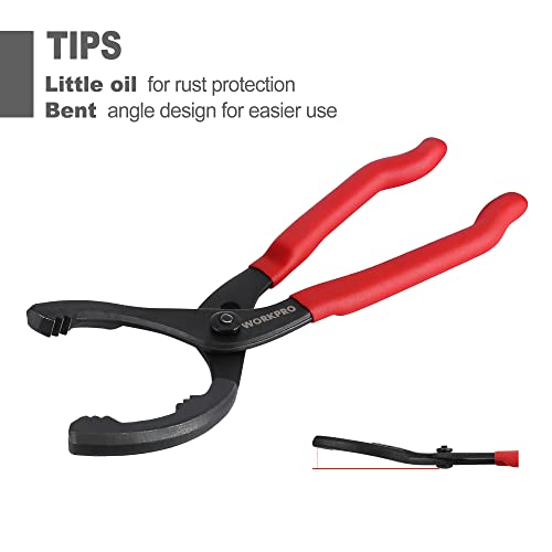 Workpro 12 Adjustable Oil Filter Pliers, Oil Filter Wrench Adjustable Oil Filter Removal Tool, Ideal For Engine Filters, Condui
