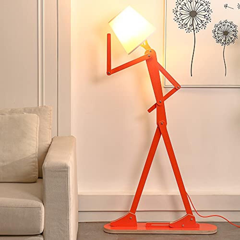 Hroome Cool Creative Floor Lamps Wood Tall Decorative Corner Reading Standing Swing Arm Light For Living Room Bedroom Office Far